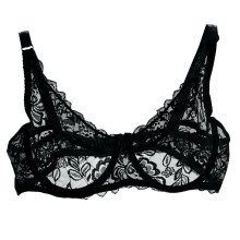 Wireless Bras for Women Lace Push up Bras Underwear Comfort Everyday Bra Black S