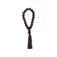 Pendentif de 35 cm en bois avec perles de Bouddha, à suspendre au rétroviseur de voiture. Ornement bouddhiste pour l'intérieur de votre voiture.