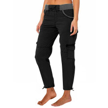 Schwarze, lange Cargohose mit hohem Bund, lockerer Passform, vielen Taschen, lässige Outdoor-Jogginghose – XXL, geeignet für einen aktiven