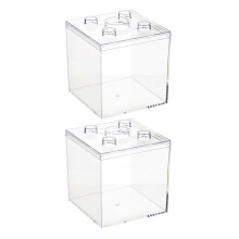 Kirkas muovinen säilytyskuutio 10 cm – 2 kpl