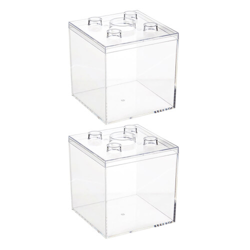 Cub de depozitare din plastic transparent 10 cm – Pachet de 2
