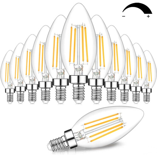 Dimbara E12LED-ljusstakelampor 6W 2700K 12-pack