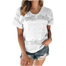 Hauts d'été pour femmes - T-shirts grande taille à col rond et manches courtes - Imprimé tie-dye tendance - Coupe décontractée