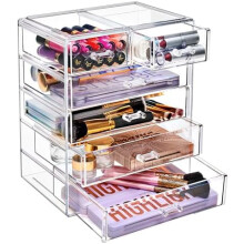 Organisateur de maquillage transparent en acrylique Ă 6 tiroirs