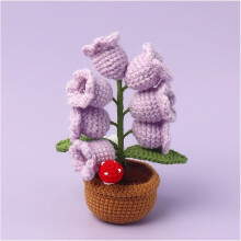 Veilleuse lys violette au crochet fait main