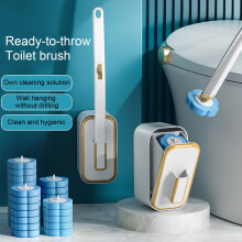 Escova de vaso sanitário descartável com cabeça solúvel em água 1+6