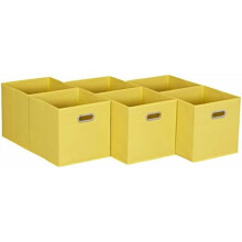 Paquete de 6 cubos de almacenamiento plegables de tela azul marino