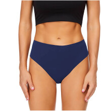Menstruációs alsónemű nőknek, plus size, szivárgásmentes, egyszínű, magas derekú, menstruációs bikinialsó, erősen folyó, kék, L