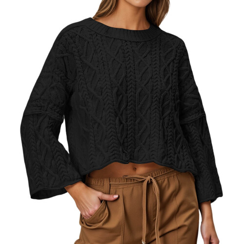 Weihnachtspullover für Damen, Oversize-Strickpullover, Langarmpullover, weich, bequem, modisch für Herbst und Winter, lässig, locker geschnitten,