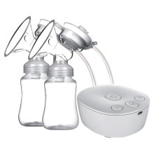 Double Electric Pump Hands Free Pump for Breastfeeding 2 Modes & 9 Adjustable Levels Low Noise - Backflow USB Powered with 2pcs 150ml Milk Bottles