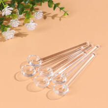 3 cucharas de vidrio con mango largo, varilla para remover, cuchara para té de hojas sueltas, cuchara mezcladora transparente, espátula, cucharón