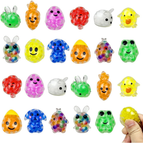 Mini påskestressbolde – 24 stk., forårstema
