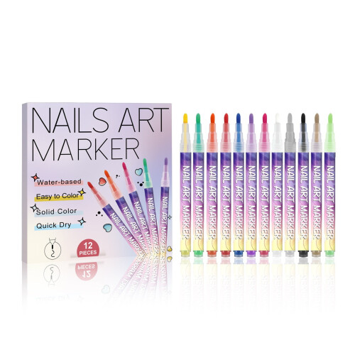 Set van 12 watergebaseerde nail art markers