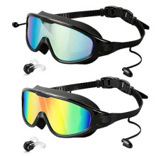 My Cool Summer Goggles, Wide View Anti Fog No Leaking Swim Glasses With Earplugs and Nose Clip for Audlt Kids