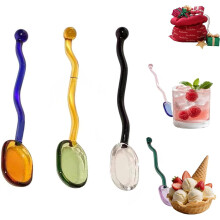 Glazen roerlepelset met golvend patroon – 3 stuks