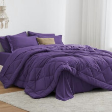 Lila Kingsize-7-teiliges Bettwäscheset