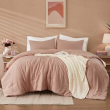 Σετ πάπλωμα Queen, Dusty Pink, 3 τεμαχίων, προπλυμένο