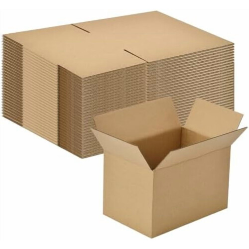 Pacote com 30 caixas de papelão ondulado marrom de 15x10x10 cm (6x4x4 polegadas)