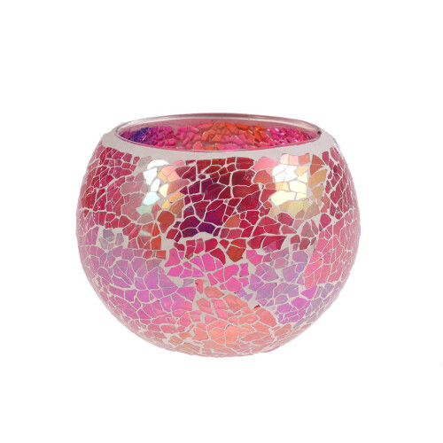 2Pcs Pink Glass Tea Light Holders Reusable Decorative Candle Holders