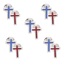 30Pcs Multi Color Cross Lapel Pins Elegant Zinc Alloy Religious Brooch