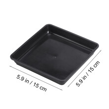 20Pcs Sturdy Black Square Plastic Plant Saucer Tray for Succulent Pots
