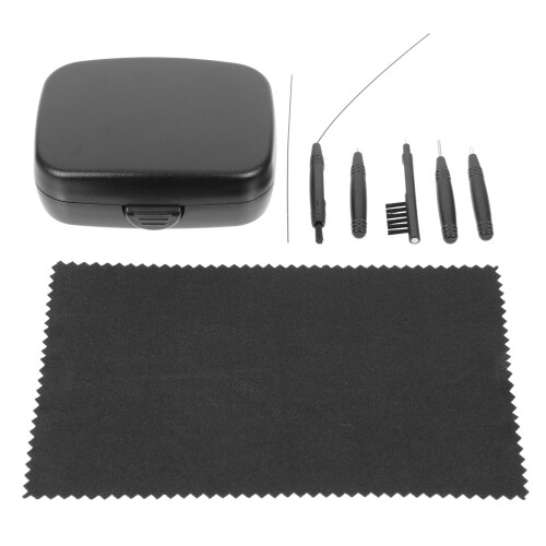 3Sets Hearing Aid Cleaning Kit Black Mini Brush Tools for Home Use