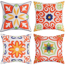 Utendørs putetrekk 45x45 cm retro blomstermønster sett med 4