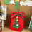 Weihnachtsgeschenktüte, rot, Polyester, 17 x 12 cm, mit Henkel 5