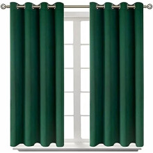 Blackout Curtains - Grommet Thermal Insulated Room Darkening Bedroom and Living Room Curtain, Set of 2 Panels (52 x 45 Inch, Emerald)