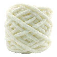 Dickes, voluminöses Chenillegarn für Decken, superweiches, flauschiges Luxusgarn für Schals, Mützen, Hausschuhe, Armstricken, Heimdeko, Weiß, 1