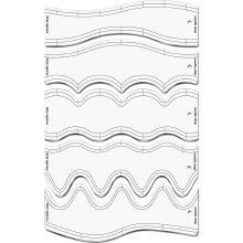 Wave Quilting Ruler Acrylic 10.24 inch 5 pcs