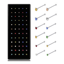 60pcs Stainless Steel Nose Studs Rings Piercing Body Jewelry 20G-22G 1.5mm 2mm 2.5mm