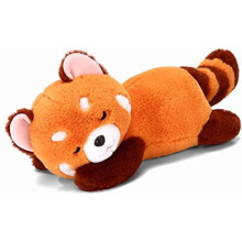 Piliúr Ainmhithe Líonta Panda Dearg - Bréagán Plush Gleoite Bronntanas do Chailín Breithlá do Pháistí - Piliúr Panda 13.7"