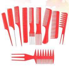 20Pcs Cíor Stílithe Fir agus Mná Úsáid Salon Gruaige Cosaint Scalp Plaisteach Dearg 8.9x1 Orlach