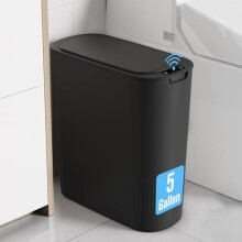 5G Motion Sensor Trash Can, Touchless Automatic Bathroom Garbage Can with Lid, Slim Plastic Wastebasket for Bathroom/Office/RV/Bedroom/Living Room,
