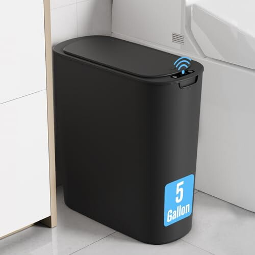 5G motion sensor trash can slim plastic 13L