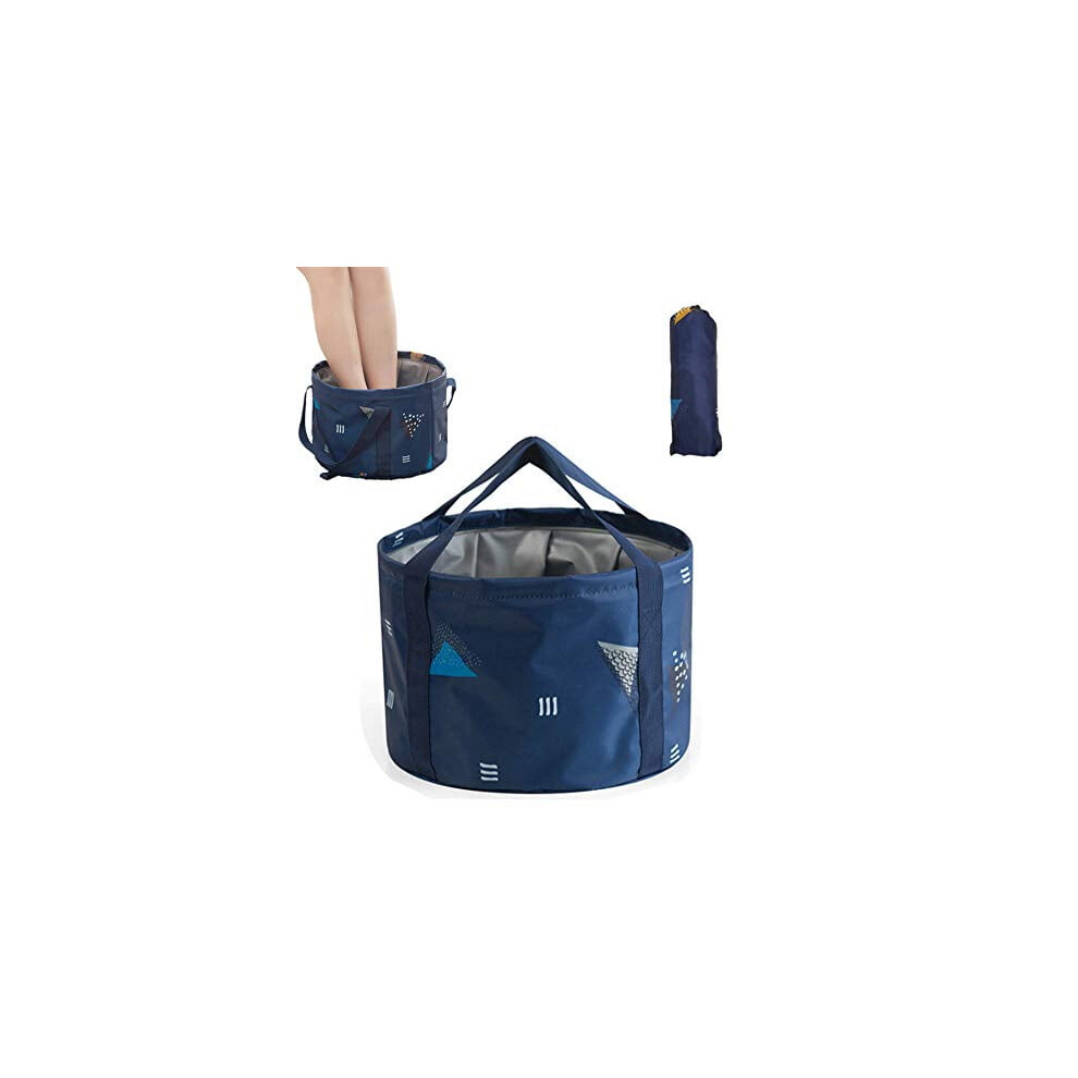 Dark/Blue 24L Large Foldable Feet Soaking Bath Tub Collapsible Bucket, Portable Travel Foot Soak Spa Basin For Camping Washing,