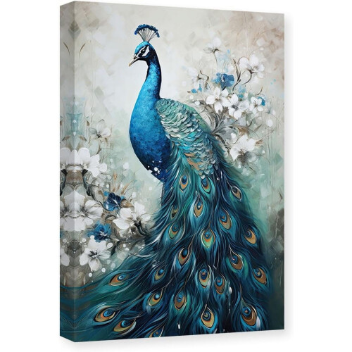 Τέχνη τοίχου σε καμβά Peacock 11x14