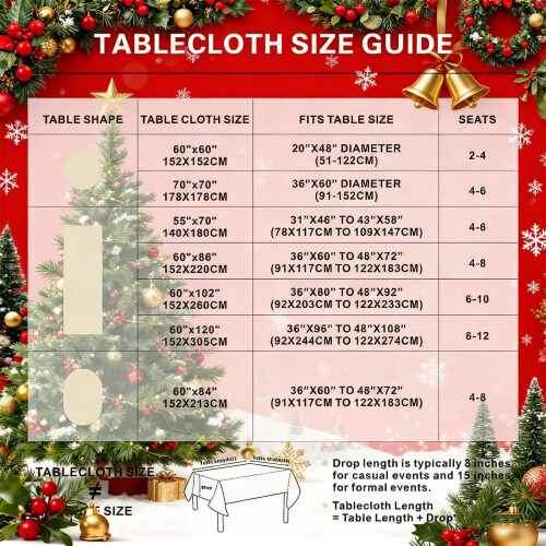 Vintage Nativity Tree Christmas Tablecloth Polyester 55x100 2