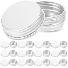 120Pcs Aluminum Small Round Tin Boxes with Screw Lids Silver
