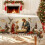 Vintage Nativity Tree Christmas Tablecloth Polyester 55x100 4