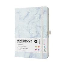 MOQIN Notitieboek met lijnen, 22,3 x 14,7 cm, hardcover, leer, brede lijnen, 192 dikke pagina's, A4-formaat – Geschikt voor werk en dagelijks
