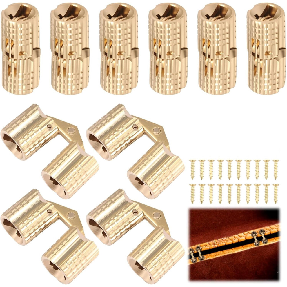 10Pcs 8Mm Hidden Brass Barrel Hinges, 180 Opening, Compatible With Wooden Box, Jewelry Ring Box, Diy Furniture 9357860923934
