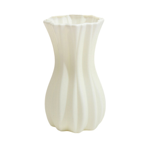 Weiße Kunststoff-Blumenvase, 17,5 cm 1