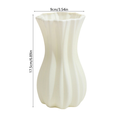 Weiße Kunststoff-Blumenvase, 17,5 cm 2