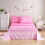 Gradient Pink Moon Stars Kids Sheet Set Full Size, 4 Piece Space Theme Microfiber Sheets Deep Pocket 1