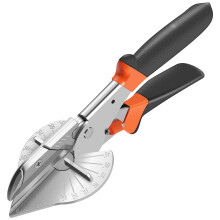 Adjustable Miter Shears 45–135, compatible with Sharp Trunking Shears; ergonomic, multi-angle, includes 2 replacement blades for wood, plastic,