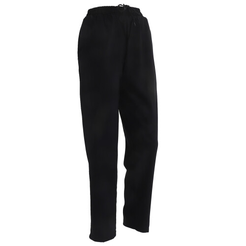 2Pcs Black Chef Pants Breathable Easy Wash Polyester-Cotton Workwear