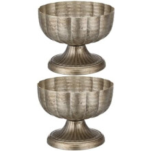 Conjunto de 2 Compoteiras Vintage Prateadas de 20 cm de Largura