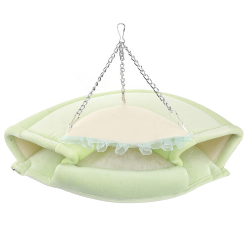 3Pcs Green Pet Hanging Bed Durable Hammock Cushioned Hamster Rest